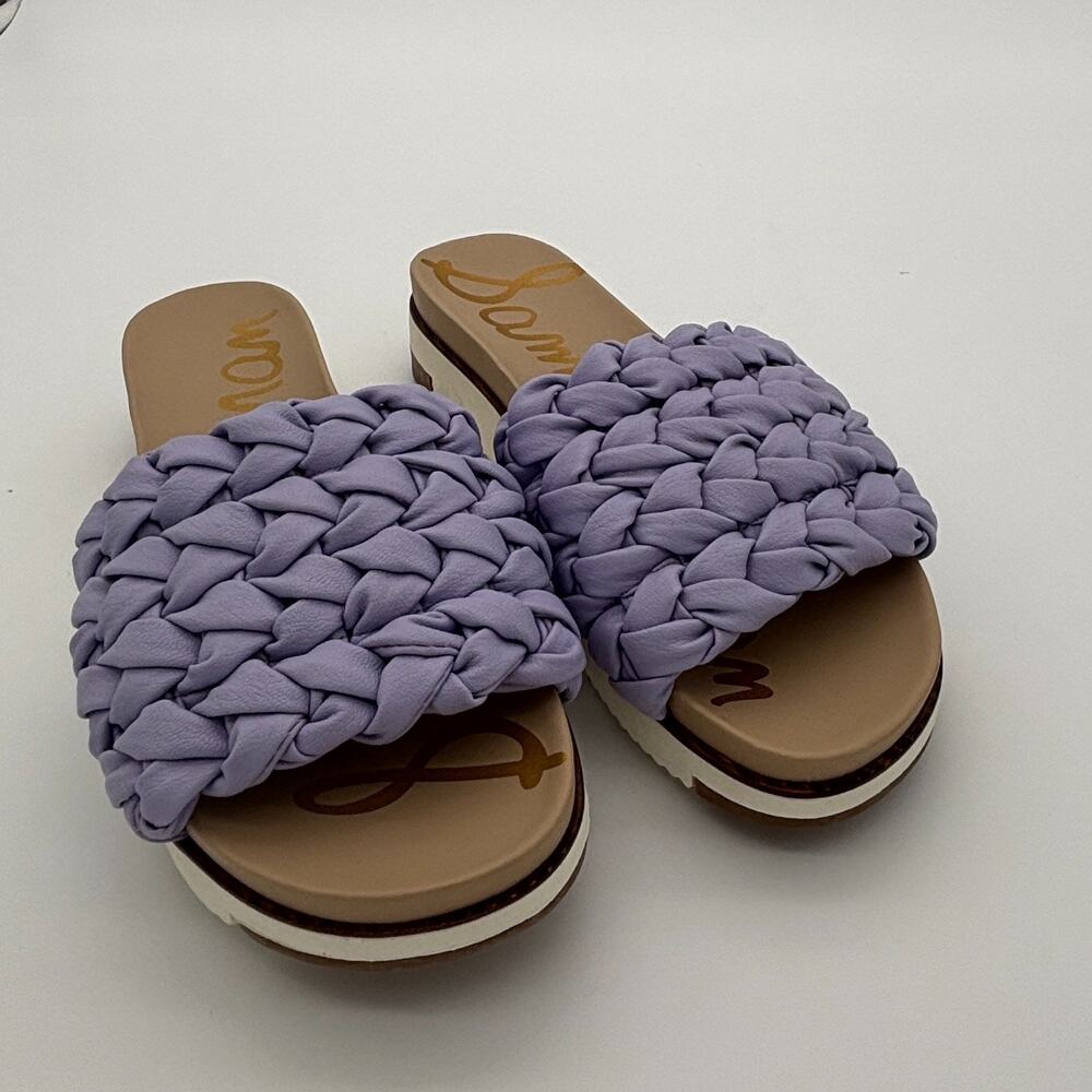 Sam Edelman Ainslie Braided Slide Sandal Women's 6 Lavender Purple Platform